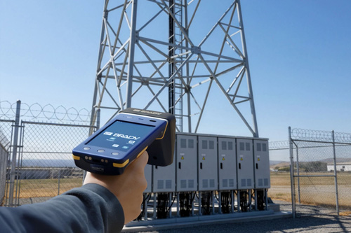 handheld reader is scanning outdoor